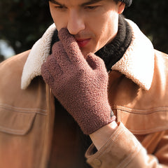 Knitted Gloves Men's Outdoor Sports Cycling Windproof Thick Warm Plus Velvet
