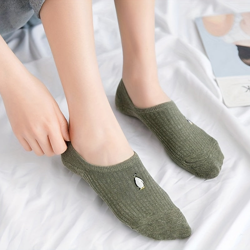 10 Pairs Cartoon Embroidery Low Cut Ankle Socks Women's Stockings