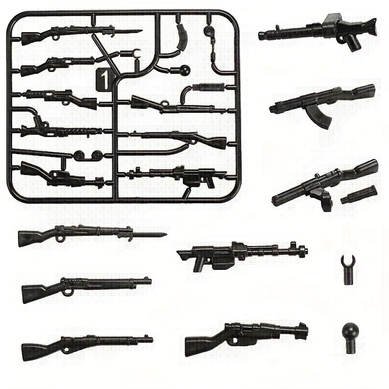 5pcs Military Weapon Accessories Storage System for Building Toys