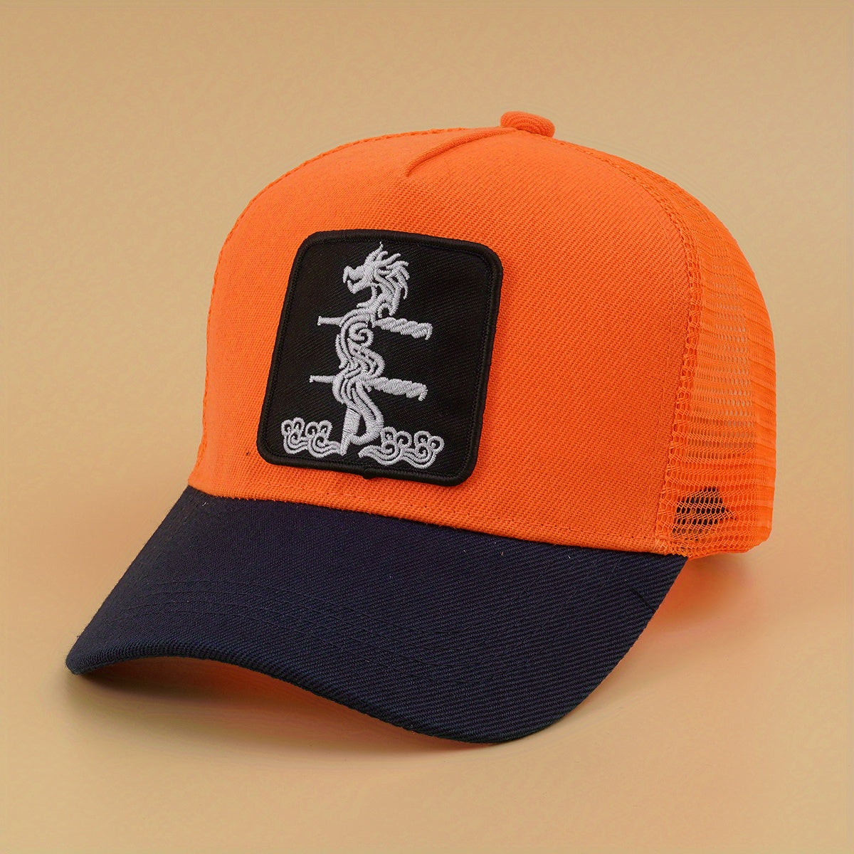 Dragon Embroidery Patch Trucker Hat Baseball Cap Lightweight Sunshade