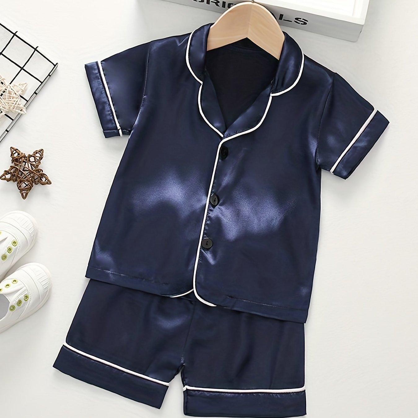Boys Pajama Set Short Sleeve Tops & Bottoms Cozy Homewear