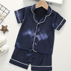 Boys Pajama Set Short Sleeve Tops & Bottoms Cozy Homewear