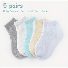 Cotton Thin Ankle Socks for Baby Boys Girls 0-4 Years Old