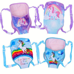 Unicorn Doll Backpack Durable Polyester for 17-18 Inch Dolls Pink & Violet