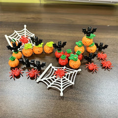Halloween Stacking Blocks Set Spooky Pumpkin Heads Bats Spiders Ghost House