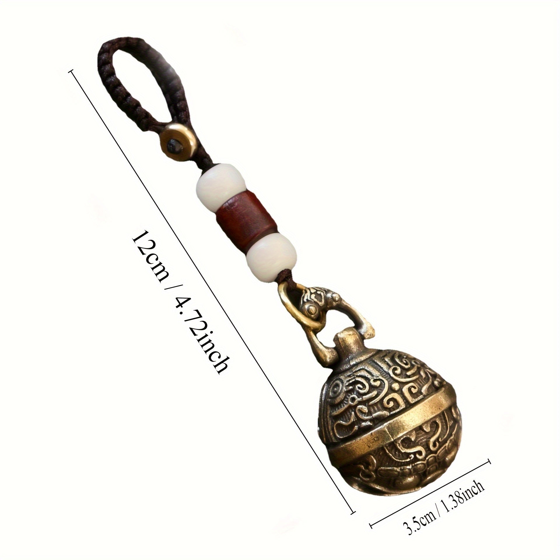 Brass Pixiu Bell Keychain Hollow Out Bell Lucky Decor