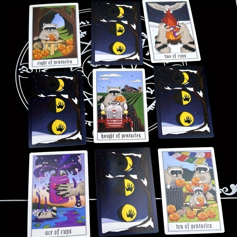 Outdoor Raccoon Tarot Board Game for Picnic Party