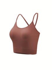 4pcs Ribbed Wireless Cami Tops Cross Back No Padding Cami Top