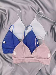 3pcs Backless Thin Strap Bras Seamless Bottoming Lingerie