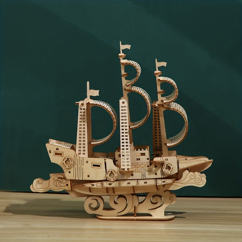 Ocean Sailing 3D Puzzle Wooden DIY Assembled Toy Gift