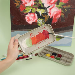 3pcs Paint Brush Cleaner Set with Palette Grey