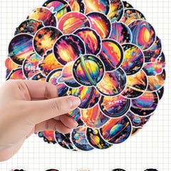 50pcs Colorful Star Universe Stickers for Laptop Water Cup DIY Helmet