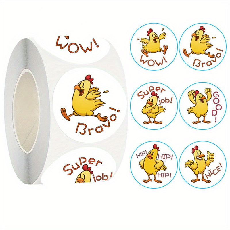 500 Pcs Rooster Funny Gift Wrapping Stickers Wedding Decorative Envelope Sealing