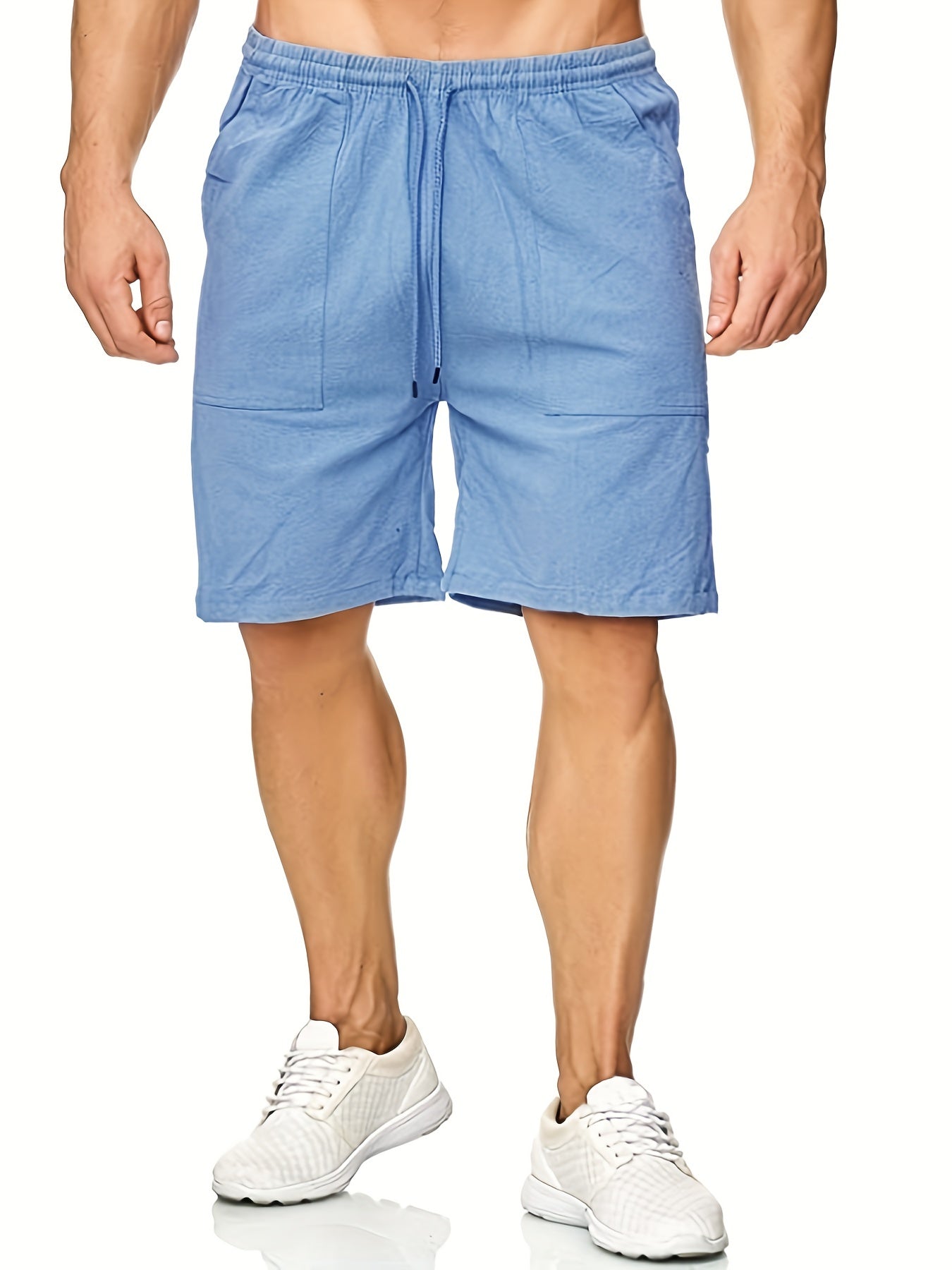 Men's Casual Solid Waist Drawstring Shorts Summer Basketball