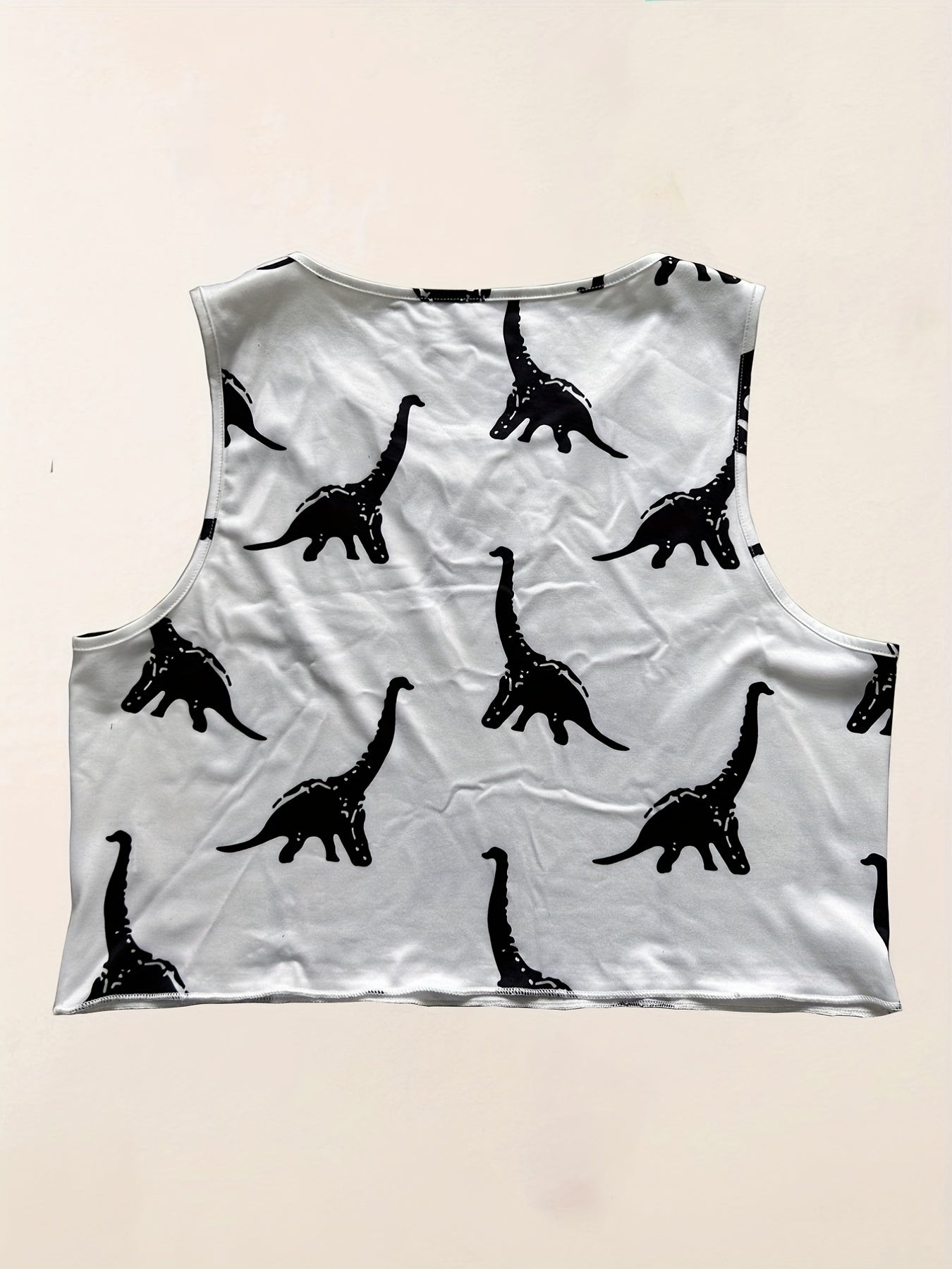 3-Pack Dinosaur Print Tank Tops Crew Neck Sleeveless Summer Top