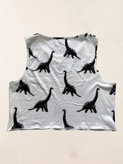 3-Pack Dinosaur Print Tank Tops Crew Neck Sleeveless Summer Top