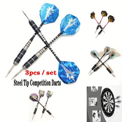 3-Piece All Metal Competition Darts Set 22g Stainless Steel Needles