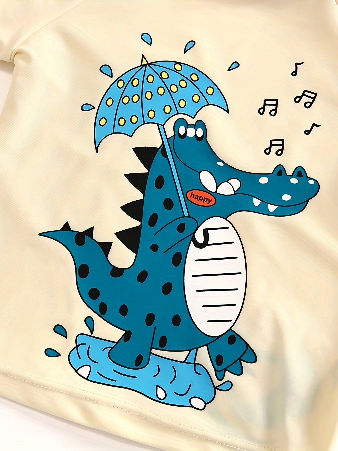 Boys Swimsuit 3pcs Crocodile Print Short Sleeve T shirt & Swim Trunks