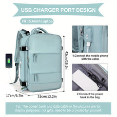 Waterproof Mountaineering Hiking Backpack Fits 14 15 6 Laptops Shoe Pocket & USB