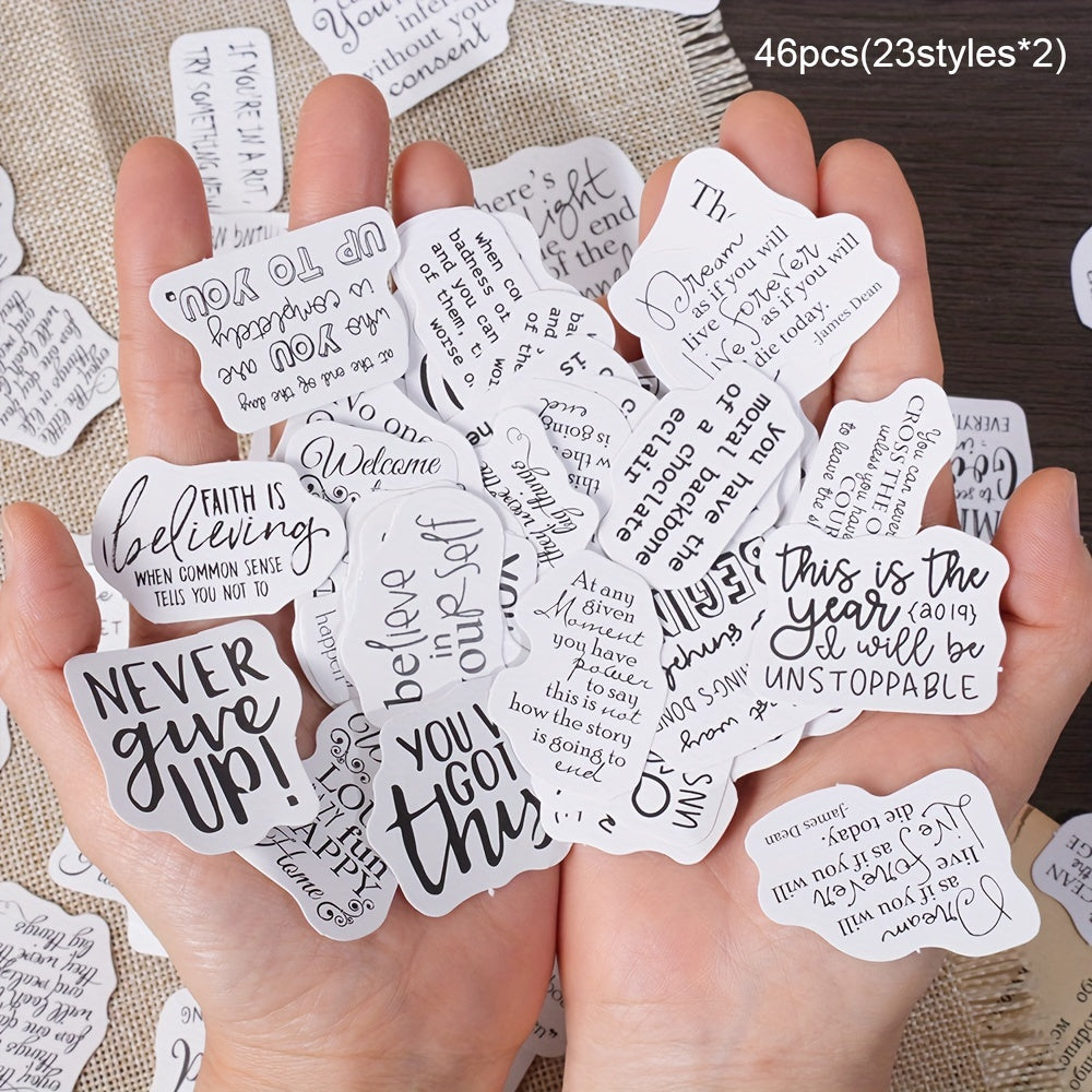 English Copybook Personality Text Stickers Boxed DIY Decoration Scrapbooking