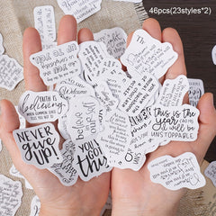 English Copybook Personality Text Stickers Boxed DIY Decoration Scrapbooking