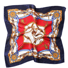 Vintage Print Satin Square Scarf Neck Hand Bandana Headwrap Silk Feel
