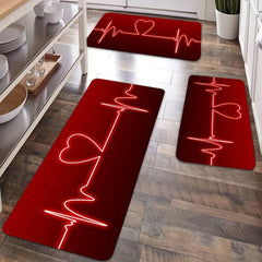 Heartbeat Picture Pattern Rug Decorative Floor Mat Machine Washable Car