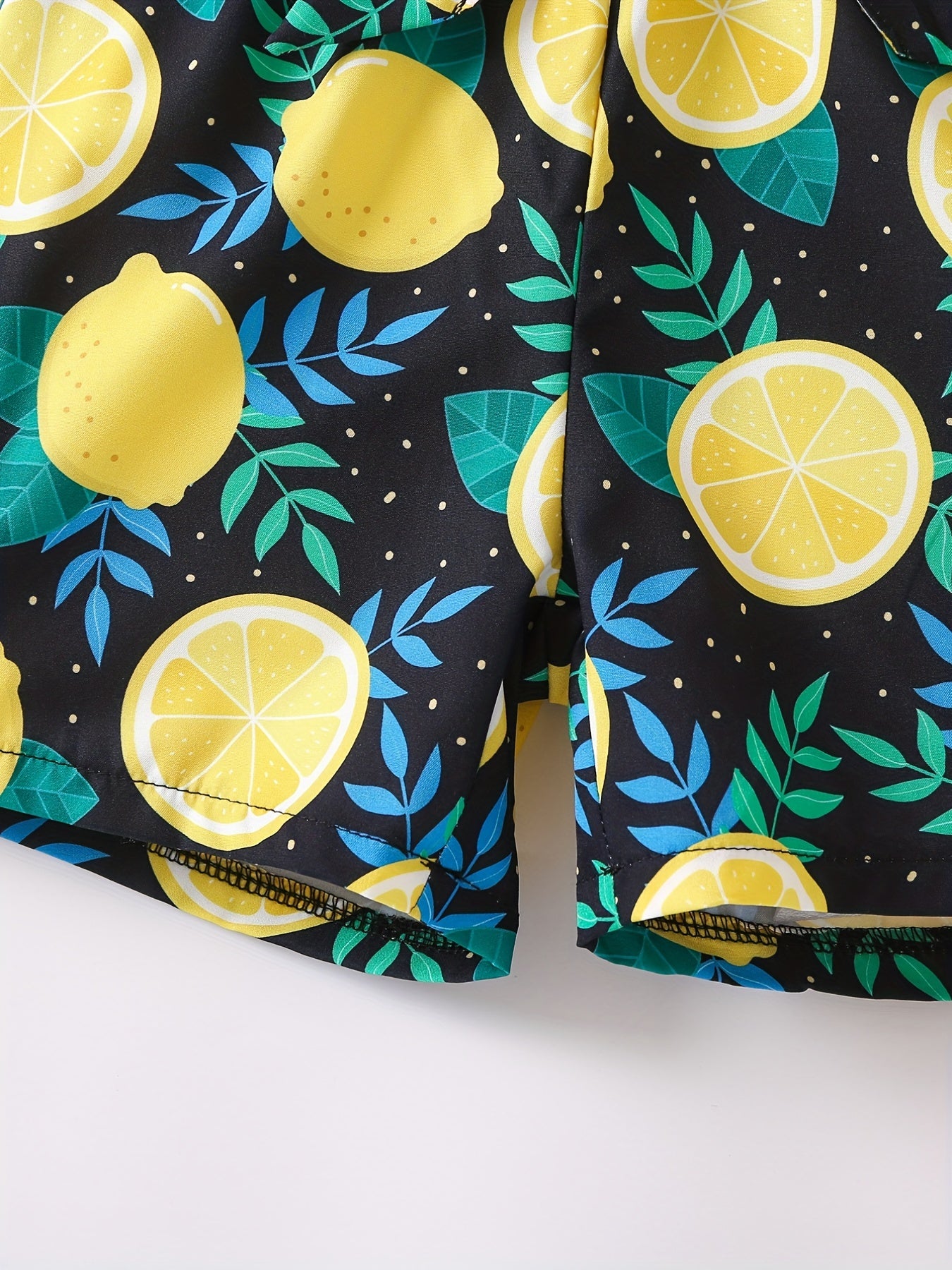 Girls Lemon Graphic Romper Jumpsuit Shorts Beach Holiday Outfit