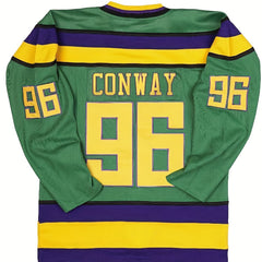 Men's Green Retro Classic Ice Hockey Jersey 96 - Embroidered Stitched Sweats