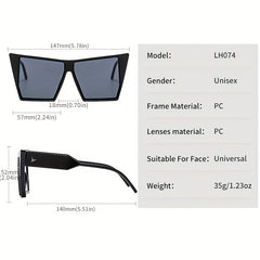 Oversized Square Frame Sunglasses Gradient Lens UV400