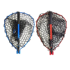 Lightweight 48in Aluminum Alloy Fishing Net with Foldable Handle and Silicone