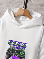Boys Casual Hoodie & Sweatpants Set, Long Sleeve, Elastic Waist