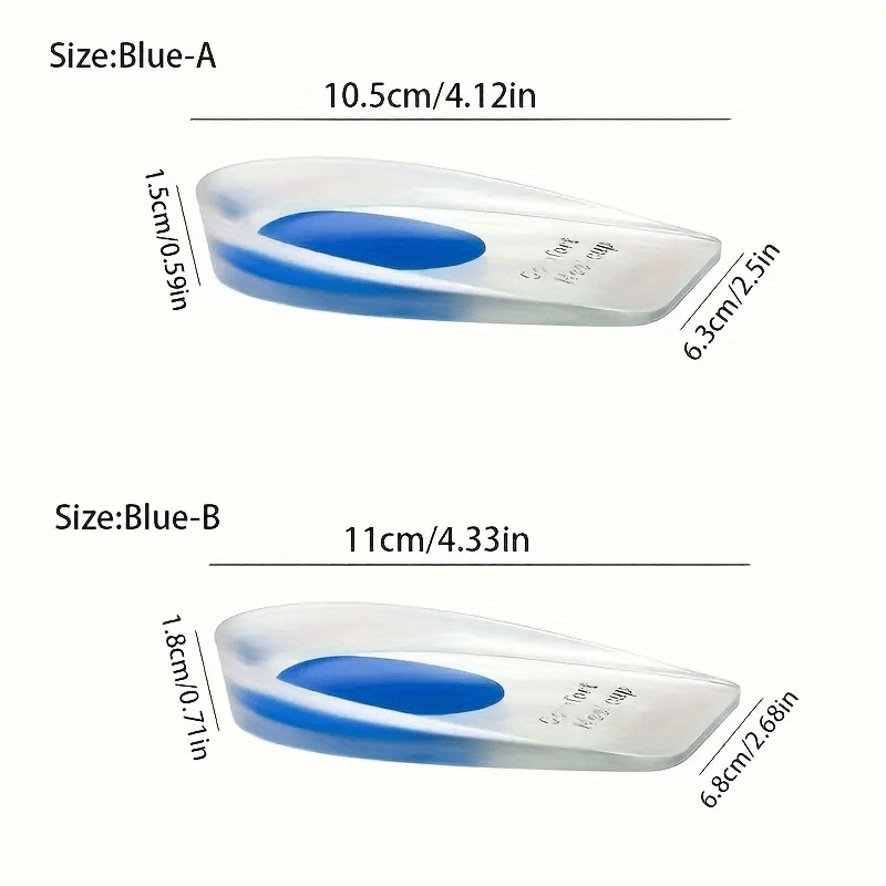 2pcs Soft Silicone Gel Heel Pad Insoles Pain Relief Foot Cushion
