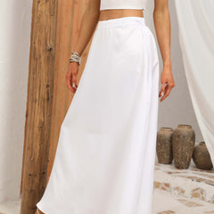 High Waist Flared Maxi Skirt Women's Clothing