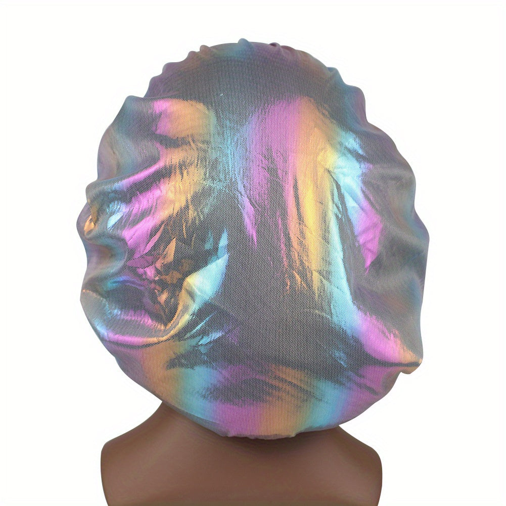 Laser Y2K Elastic Bonnet Lightweight Bright Gradient Hair Bonnet