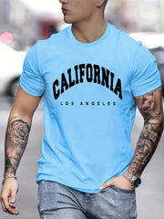 Men's California Graphic Print Crew Neck T-shirt