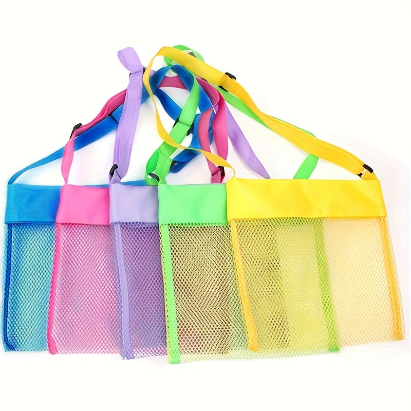 Shell Collection Pouch Storage Beach Toy Bag with Shoulder Strap