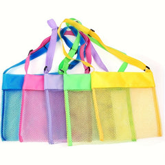 Shell Collection Pouch Storage Beach Toy Bag with Shoulder Strap