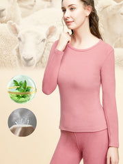 Women's Stretchy Thermal Top Soft Plush Crew Neck Base Layer