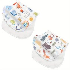 2pcs Baby Burp Towels Anti-spit Milk Towels Soft Cotton Sweat-absorbent Towels