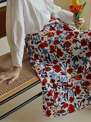 Floral Print A-line Skirt Casual Skirt for Spring & Summer