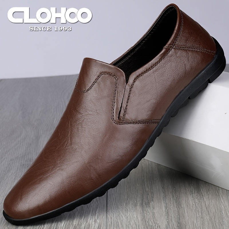 CLOHOO Custom Leather Loafer Shoes with Rubber Sole