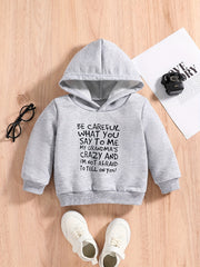 5 THINGS YOU SHOULD KNOW ABOUT MY GRANDMA Letter Print Baby's Hooded Sweatshirt