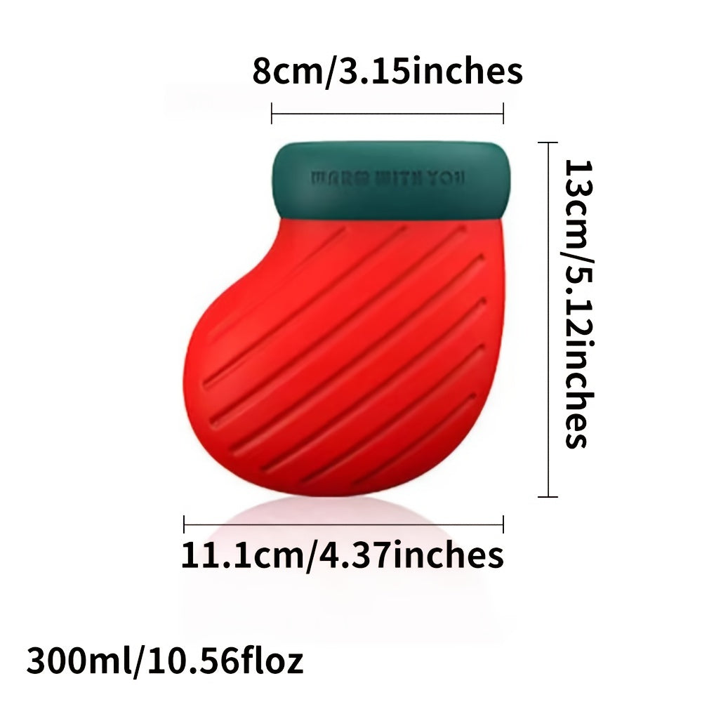 Christmas Hot Water Bottle Set - 1 Glove & 1 Sock Shaped Bag