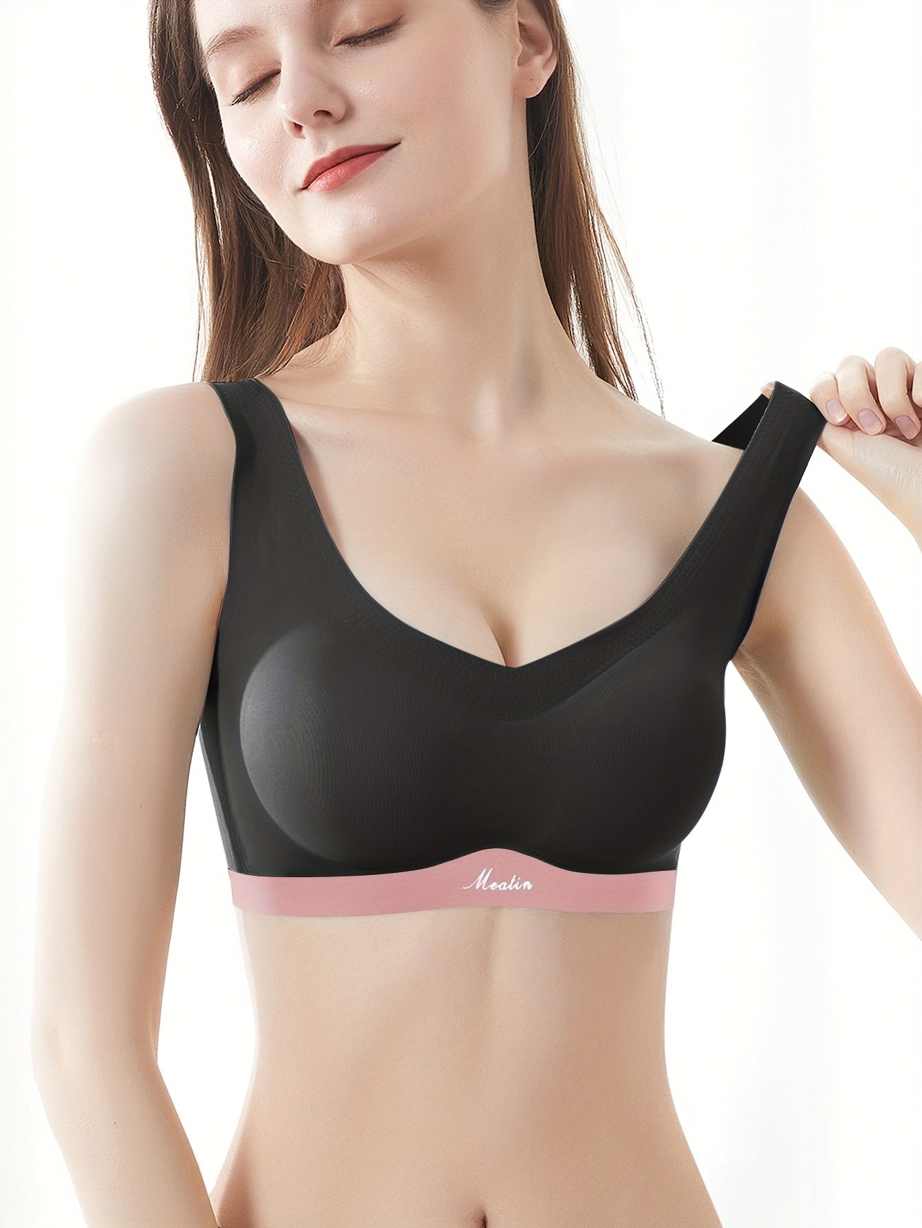 Colorblock Wireless Bra Full Coverage Women Lingerie