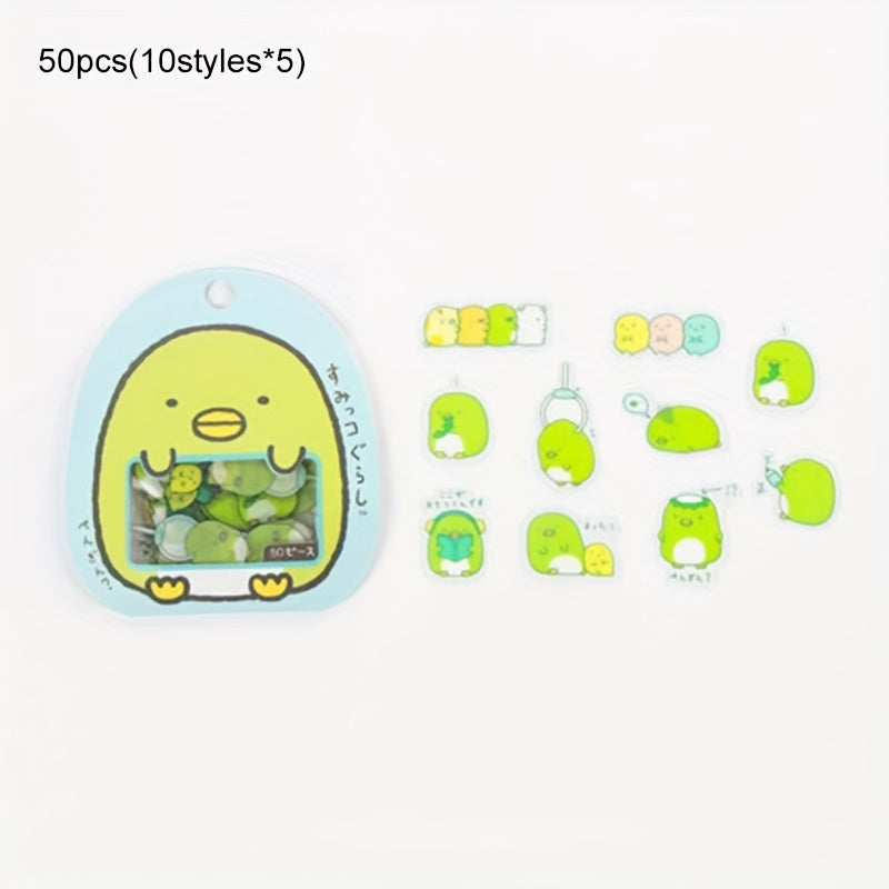 50pcs Plush Rabbit Stickers Cute Cartoon Water Cup Notebook DIY Decorative Stick