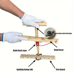 Bow Drill Friction Fire Starter Survival Tool