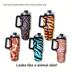Animal Skin Printed Cup Sleeve 40oz Anti Scalding Tumbler Bottle Protective