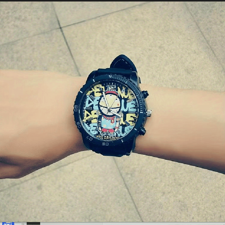 Hip Pop Large Dial Wrist Watch for Children