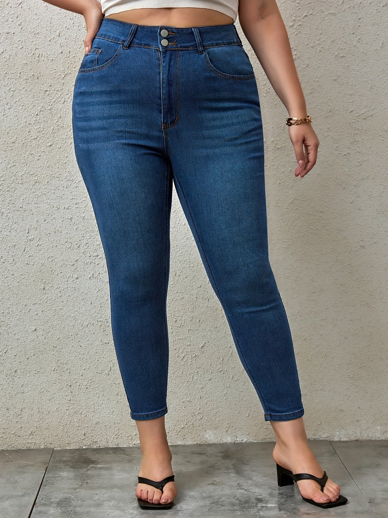 Women's High-Waisted Distressed Skinny Jeans